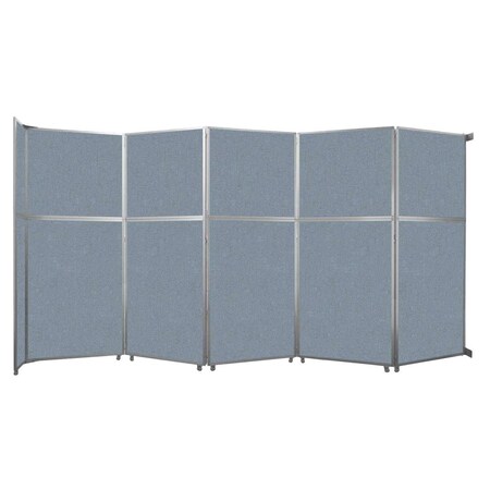 Versare Operable Wall Folding Room Divider 19'6" x 10'3/4" Powder Blue Fabric 1070504-1